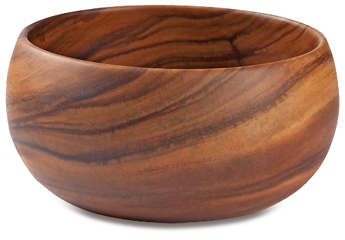 Acacia Wood Round Bowl 5" x 10"